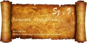 Szecsei Viviána névjegykártya